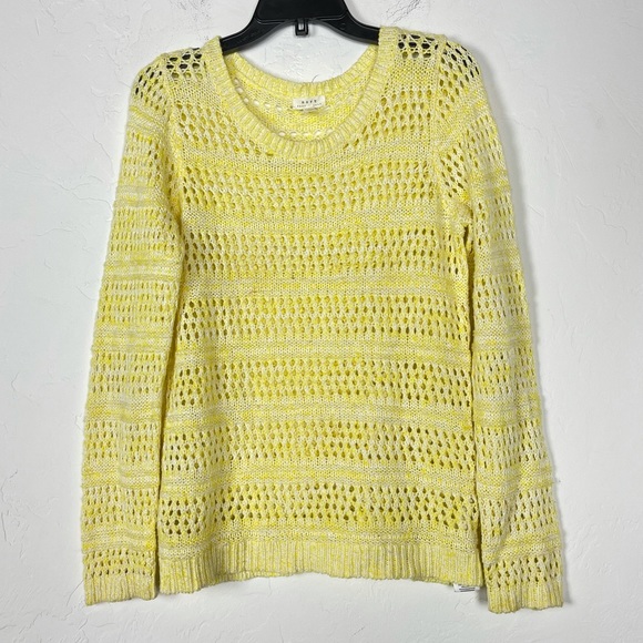 Soft Joie Sweater Knit Crochet Yellow Pullover‎ Top - Picture 1 of 5